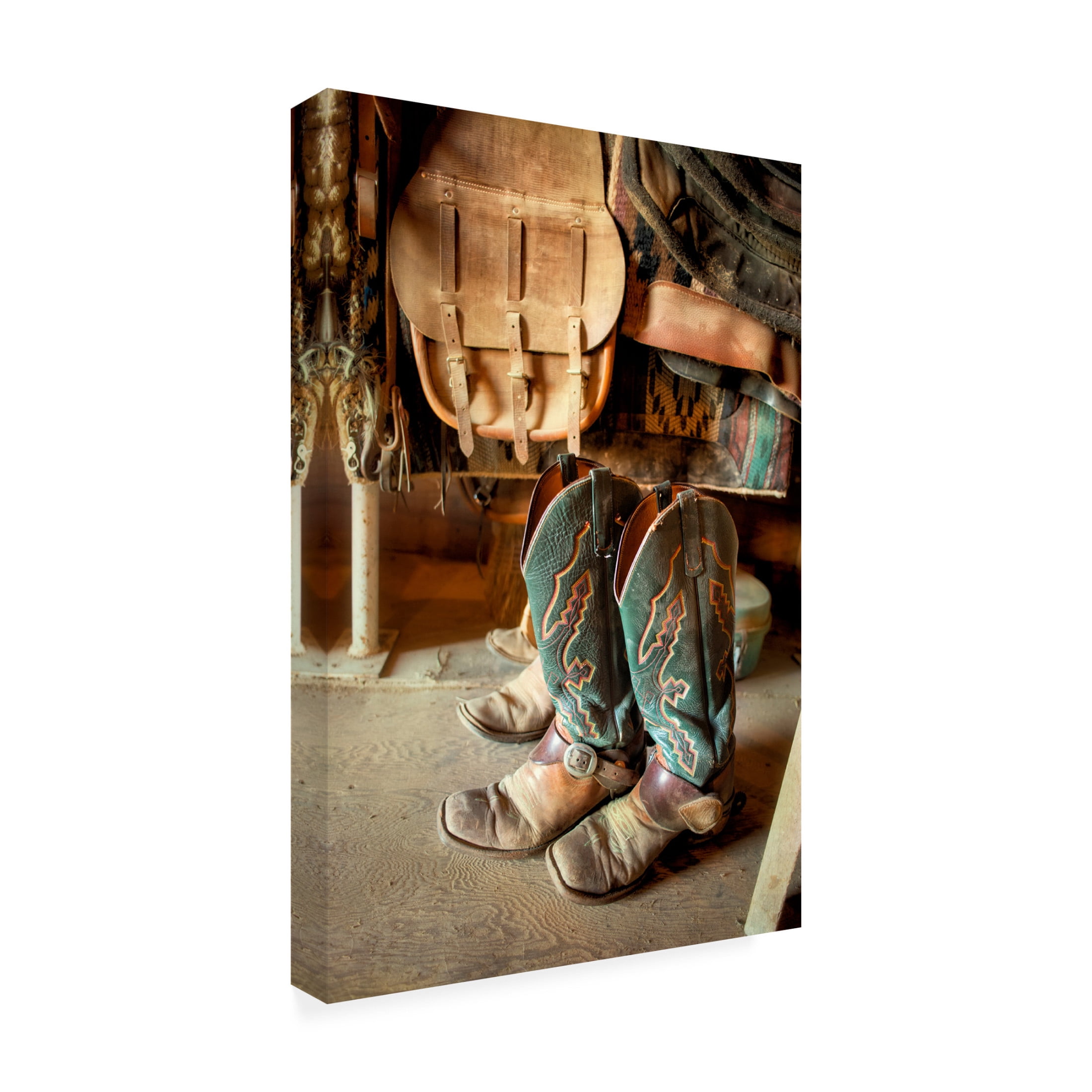 Canvas Wall Art - Lisa Dearing 'Old Boots' Wall Art for Living Room, Bedroom, or Office Décor by Trademark Fine Art - 16 x 24 Inches