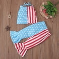 thumbnail image 6 of Toddler Girls 4th of July Outfit - Sleeveless Independence Day Top with Pants Patriotic USA Flag Summer Clothes Set for Baby Toddler Ages 1-5(Blue/100), 6 of 9