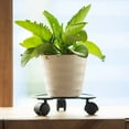 thumbnail image 4 of Planter Holder Flower Pot Rack with Wheels Sturdy Construction Strong Load-bearing Round Flower Pot Stand with Rolling Casters, 4 of 8