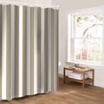 thumbnail image 5 of Beige Striped Bathroom Curtain 72 Inch Shower Curtain with Hooks, Modern Farmhouse Beige White Stripes Waterproof Polyester Bath Curtain Washable Bathtub Curtain 48''x 72'', 5 of 6