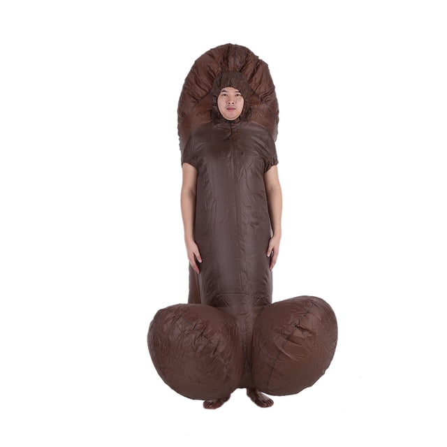 Adulto Pene hinchable juego de los hombres del traje del ventilador de aire de soplado Operado del partido del vestido de lujo de Cosplay Carnival inflable de pene mono del equipo del Irfora Traje inflable