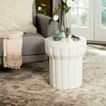 thumbnail image 2 of Safavieh Vesta Outdoor Modern Concrete Round Accent Table - Ivory, 2 of 5