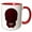 Red/White, variant on 3drose, Ruby Red Damask Skull, 11oz Two-tone Red Mug