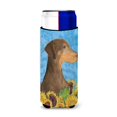 thumbnail image 1 of Caroline'S Treasures Ss4112Muk Doberman En Flores De Verano Ultra Hugger Para Latas Delgadas Funda Enfriadora De Latas Hugger Lavable A Máquina Funda Para Bebidas Hugger Aislador Plegable Soporte Aisl, 1 of 1