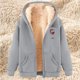 thumbnail image 1 of Chaqueta y sudadera informal con capucha de manga larga para mujer, con estampado de moda, de polar y capucha, 1 of 4