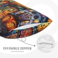 thumbnail image 2 of Plush Throw Pillow Covers, Whimsical Colorful Village Street Pillow Cases with Invisible Zipper, Breathable Microfiber Pillow Cases Standard Size for Sleeping Bedroom Sofa Living Room 14x20, 2 of 5
