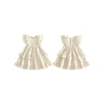 thumbnail image 2 of BemeyourBBs Toddler Baby Girl Summer Dress Outfit Little Girl Sundress Casual Tiered Ruffles Flutter Sleeves A-Line Dress Beach Princess Party Dress Cute Clothes, 2 of 9