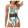 thumbnail image 2 of Maillot de Bain Femme Imprimé Fleurs Bikini une Pièce Rehausseur, 2 of 8