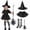 Black, variant on REDARER Girls Halloween Witch Cosplay Accessory Set with Tutu Skirt Pointed Witch Hat Striped Socks and Decorative Broom for Fancy Dress Trick or Treat Party Outfit,4-10 Years