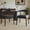 Black-Black, variant on Farini Mid-Century Dining Chairs Set of 4, Solid Wood Frame & Woven Leather Seats, Black-Beige