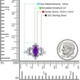 thumbnail image 6 of Art Deco Marquise Filigree Engagement Ring Amethyst Cubic Zirconia White Tone 925 Sterling Silver, Size 5, 6 of 6