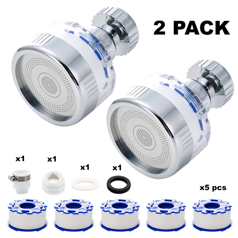 2 Pack Sink Water Filter Faucetc 360° Rotating Stainless Steel Drinking