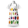 thumbnail image 3 of Fruits and Vegetables Apron, Symmetrically Aligned Various Diet Nutrition Tasty and Colorful, Unisex Kitchen Bib with Adjustable Neck for Cooking Gardening, Adult Size, Multicolor, by Ambesonne, 3 of 4