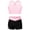 Pink, variant on Doomiva Kids Girls Dance Crop Tops and Shorts Set Two Pieces Dance Sports Outfits Gymnastics Ballet Dancewear Black&Rose 16