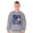thumbnail image 3 of Baseball Player Power Hitter Fan Men's Big & Tall Crewneck Sweatshirt Brisco Brands 2X, 3 of 5