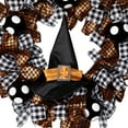 thumbnail image 5 of Northlight Witch with Bows and Ornaments Halloween Wreath - 24" - Orange and Black - Unlit, 5 of 10