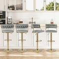 thumbnail image 2 of Gymax Tabouret de Bar Pivotant avec Dossier Tressé, Ensemble de 4 Tabourets de Bar Rembourrés en Velours Réglables, 2 of 9