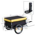 thumbnail image 3 of Yardi Yard Bicycle Cargo Trailer, Two-Wheel Bike Luggage Wagon Trailer with Removable Cover, Bicycle Cargo Trailer with Fits 20inch - 26inch Bicycle Wheels, Yellow, 3 of 9