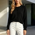 thumbnail image 6 of Vmvidoty 2026 Womens Cropped Cardigan Sweaters Trendy Lightweight Shrugs Button Up Long Sleeve Knit Tops Black M, 6 of 7