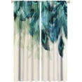 thumbnail image 3 of Watercolor Peacock Feather Bathroom Window Curtains,Green Watercolor Printed Theme Home Rod Pocket Window Drapes Set For Living Room Kitchen Bedroom Decor 42"W x 108"L (Pack of 2), 3 of 6