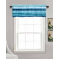 thumbnail image 3 of Blue Ocean Kitchen Valances for Windows Farmhouse Linen Window Valance Curtain for Living Room Window Treatment Beach Blue Green Stripes Waves Watercolor Valance Rod Pocket Topper Drape, 54 x 18 Inch, 3 of 6
