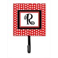 thumbnail image 1 of Carolines Treasures CJ1012-RSH4 Letter R Initial Monogram - Red Black Polka Dots Leash Holder Or Key Hook, 1 of 2