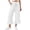 White, variant on Capri Pants for Women Lightweight Ruffled Wide Leg Trouses Summer Casual Drawstring Pants with Pockets