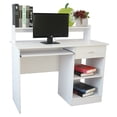 thumbnail image 2 of Hassch Home Office Computer Writing Desk with 1 Drawer, 2-layers Storage Shelves, White, 2 of 8