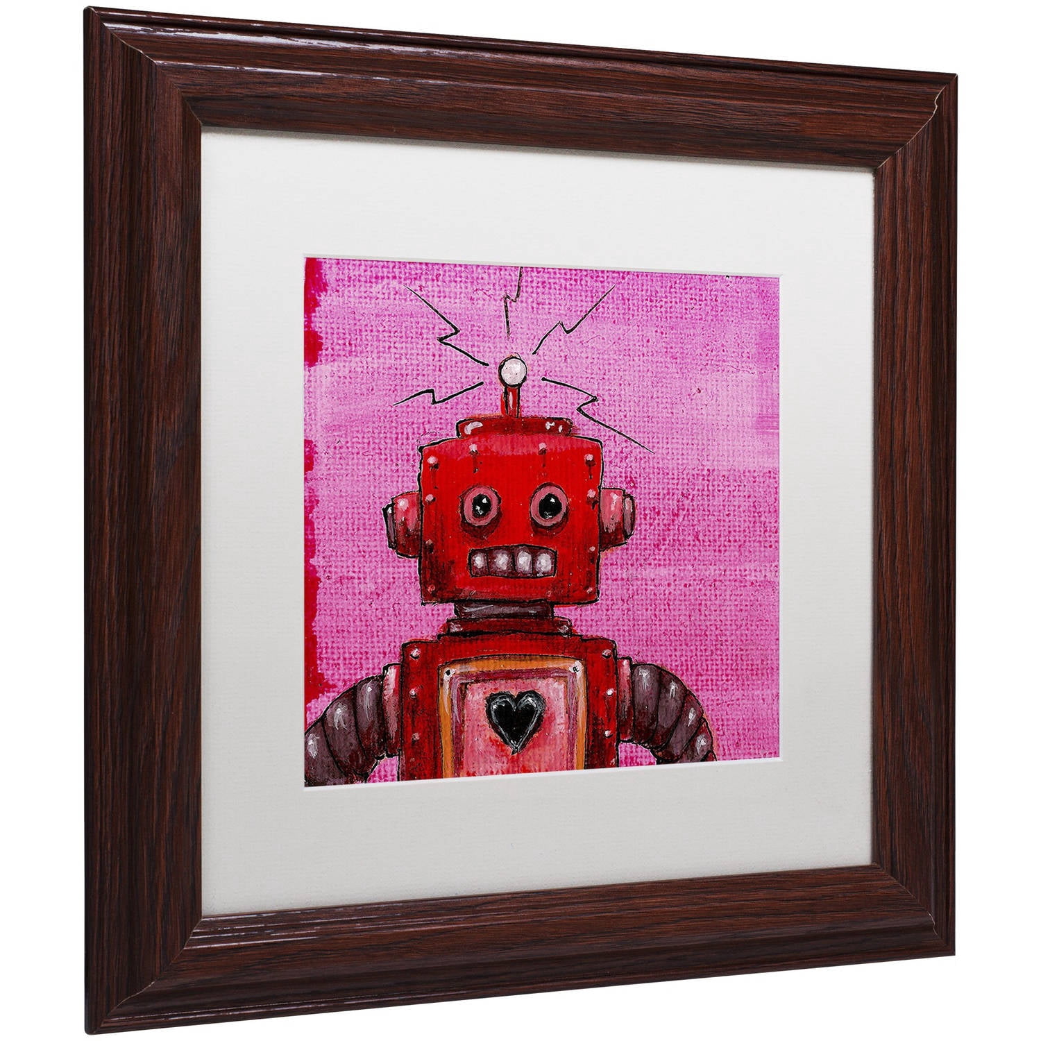 Trademark Fine Art 'Orangebot' Canvas Art by Craig Snodgrass, White Matte, Wood Frame