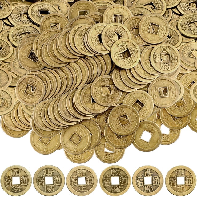 120 monedas chinas Feng Shui, monedas de buena suerte, monedas I-ching para la salud y la riqueza (1 pulgada)