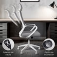 thumbnail image 4 of MAGMALIFE Silla de Oficina Fokus Ergonómica con Cabecera, Reclinación Ajustable, Malla Transpirable, Asiento de Alta Densidad, Ruedas 360° Antirrayas y Altura Regulable, Soporta 150 kg Gris, 4 of 8