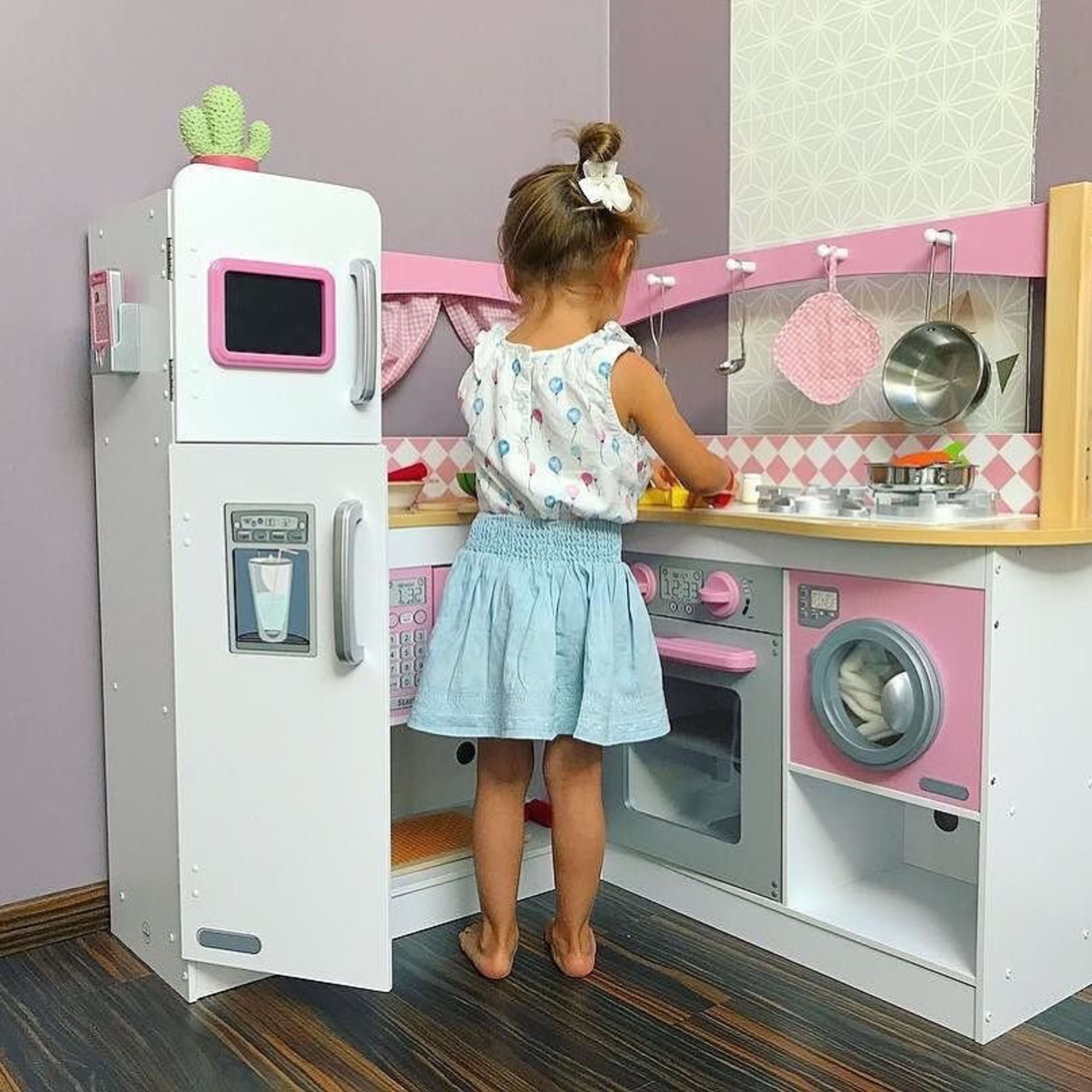 KidKraft Grand Gourmet Corner Play Kitchen with 5 Accessories 