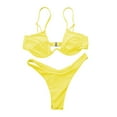 thumbnail image 1 of ENJOYW Sexy Women Solid Color Swimsuit Underwired Bra G-string Briefs Beach Bikini SetNylon, Polyester, 1 of 7