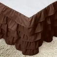 thumbnail image 2 of Elegant Comfort Leila Collection Multi-Ruffle Bed Skirt, 1500 Thread Count, Easy Fit Dust Ruffle, 15 inch Drop, Wrinkle and Stain Resistant, MultiRuffle, Full, Chocolate Brown, 2 of 5