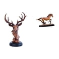 thumbnail image 1 of Escultura De Cabeza De Caballo Y Ciervo, Figura Artística Coleccionable, Estatua De Animal, Adorno Artesanal De Resina Para Escritorio, Mesita De Noche, Estantería, Sala De Estar, Decoración, 1 of 8