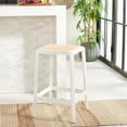 thumbnail image 4 of SAFAVIEH Silus Square Backless Counter Stool, White/Natural, 4 of 10
