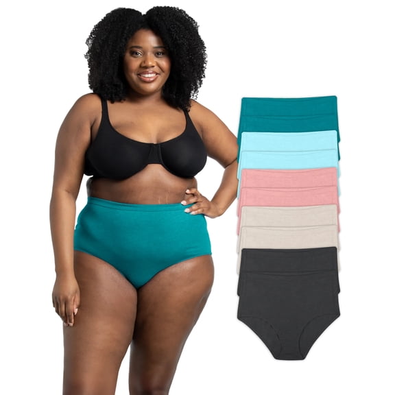 Fit for Me by Fruit of the Loom Women's Plus Size Beyondsoft Brief Underwear, 10-Pack