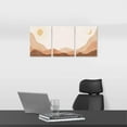 thumbnail image 6 of Boho Wall Art Set of 3, Framed Canvas Wall Art Sun Moon Rising on the Mountain Geometric Nature Illustrations Line Art Wall, Mid-Century Modern Prints, Office, 12"x16" Watercolor, 6 of 6