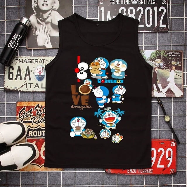 Sanrios Hello Kitty chaleco sin mangas Anime Crayon Shin-Chan moda deporte prendas de vestir lona suelta impresión camiseta sin mangas Y2K regalo de pareja