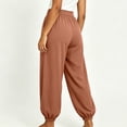 thumbnail image 6 of Plus Size Women's Polyester High Waist Loose Jogger Pants, Breathable Cuffed Ankle Side Pocket Trousers, Relaxed Loungewear Bottoms for Travel Daily Errands | TruHer,Red 2XL, 6 of 7