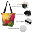 thumbnail image 4 of Kll Tote Bag For Women Rose Psychedelic Print Shopping Grocery Reusable Bags For Office School Shopping Travel, 4 of 7