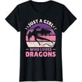 thumbnail image 2 of 100% Cotton Just A Girl Who Loves Dragons Women Girls Kids Cute Dragon T-Shirt, 2 of 5