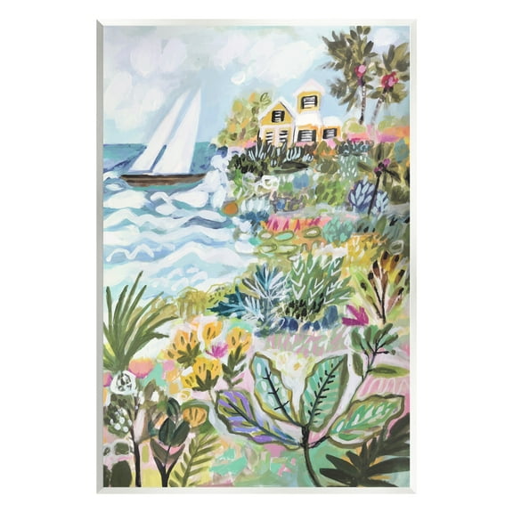 Stupell Industries Abstract Nautical Scene Landscape Painting Unframed Art Print Wall Art, 13 x 19