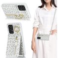 thumbnail image 3 of Samsung Galaxy A53 5G Phone Case for Women with Card Holder,Samsung A53 Case Wallet Crossbody Lanyard with Strap,Credit Card Slots Kickstand Case with Ring Holder,6.5 Inch,White Leopard, 3 of 15