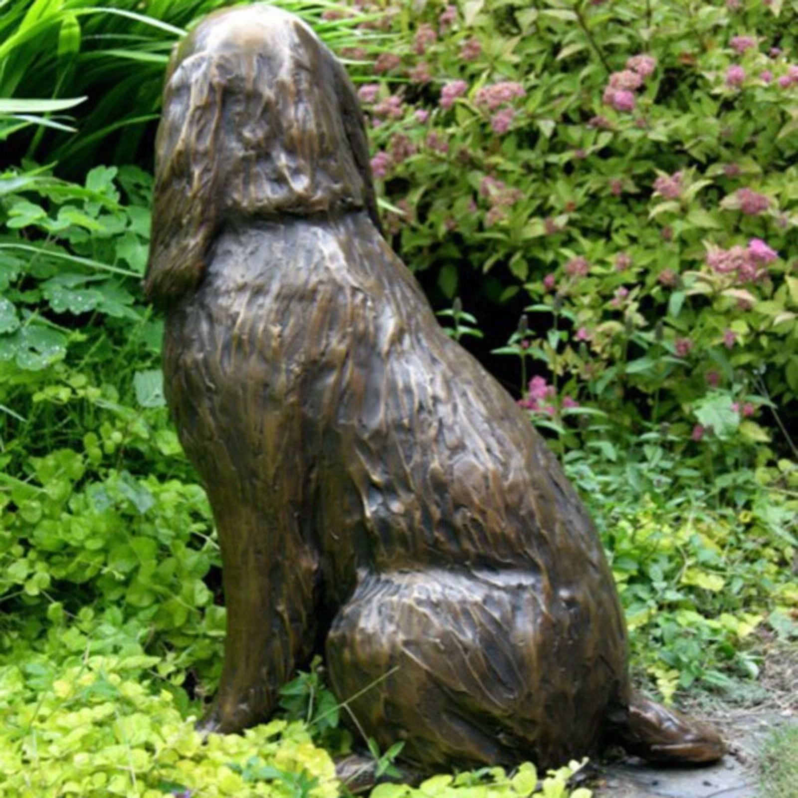 PURELY- Springer Spaniel Statue Garden Resin Animal Dog Sculpture Yard Lawn Decoration