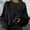 Black, variant on Women Cropped Sweatshirt Long Sleeve Pullover Crew Neck Fleece Crop Tops Solid Color Loose Fit Sweat Shirts Drop Shoulder Sweaters