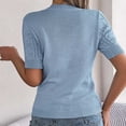 thumbnail image 4 of Wdgfv Cowl Neck Pullover Women Women's Short Sleeve Knit Pullover for Spring Summer Casual Comfort and, 4 of 5