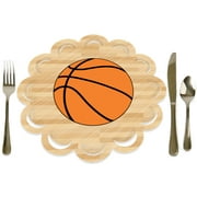 Big Dot of Happiness Nothin’ But Net - Basketball - Baby Shower or Birthday Party Round Table Decorations - Paper Chargers - Place Setting For 12