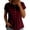 Wine, variant on Women's Tops Button Down Short Sleeve Summer Shirts Collar Pleated Solid Color Loose Fit Vacation Beach Casual Tunic Blouses Navy M