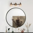 thumbnail image 2 of LNC 3-Light Bathroom Vanity Light with Crackled Glasss in Matte Black and Gold Finish, 2 of 14